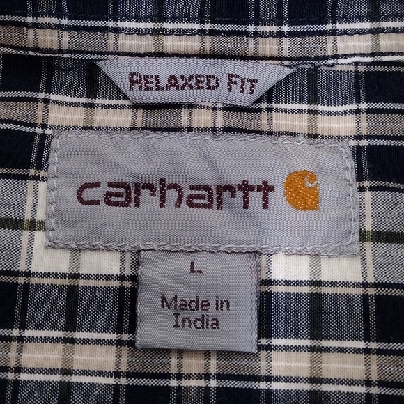 Carhartt Men's Plaid Relaxed Fit Western Cowboy Casual Button Down Shirt Sz L - Picture 4 of 14